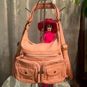 New Mini Convertible backpack purse in petal pink!